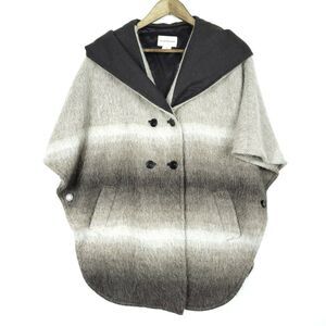 Club Monaco Coat Large Alpaca Mohair Ombre Button Up Pockets Poncho Jacket